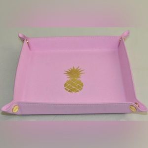 Stoney Clover Lane SCL Trinket TRAY Gold Pink Textured Vegan Leather Brand New
